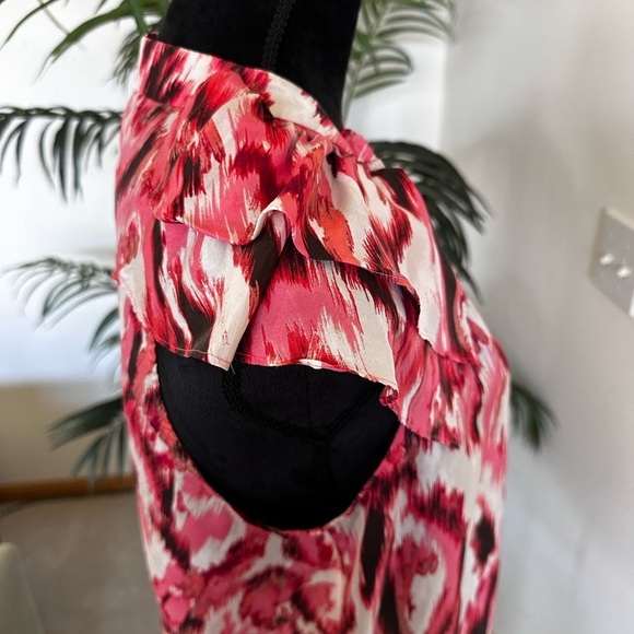 Ann Taylor Loft Sleeveless 100% Silk Blouse pink and white size Medium - Picture 4 of 8